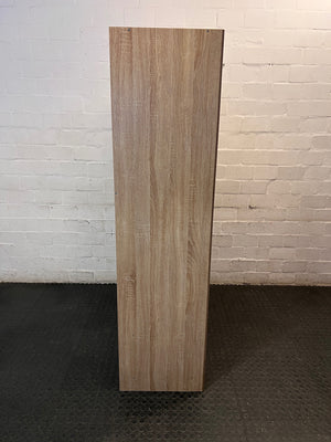 Modern Light Oak Finish Three-Door Wardrobe — Good Condition – top view