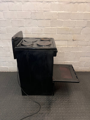 Defy Compact 3 Black Electric Freestanding Stove — Non-Functional Plate and Loose Oven Door – top view
