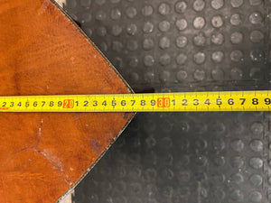 Triangular Wooden Side Table with Tapered Legs – depth measurement