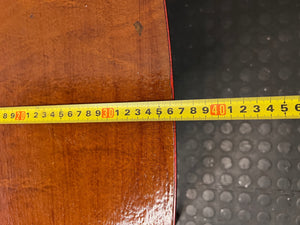 Triangular Wooden Side Table with Tapered Legs — Well Used Condition – depth measurement