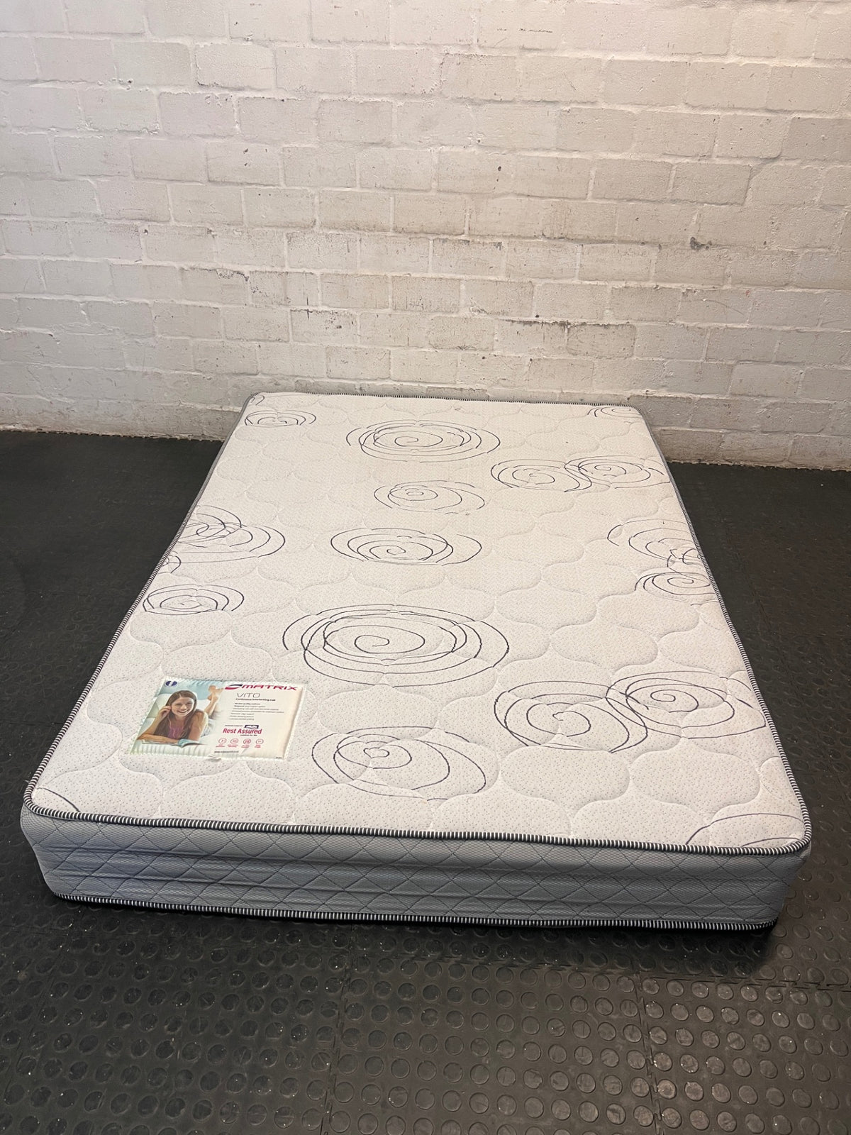 Rest Assured Matrix Vito Double Mattress — Fair Used Condition – main front view