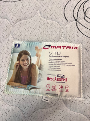Rest Assured Matrix Vito Double Mattress — Fair Used Condition – top view