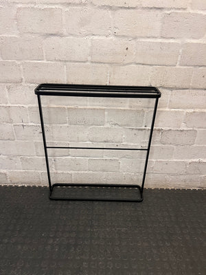 Minimalist Freestanding Black Metal Towel Rail – back view