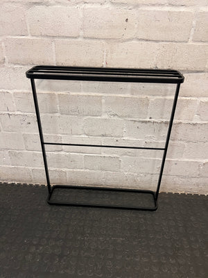 Minimalist Freestanding Black Metal Towel Rail – main front view