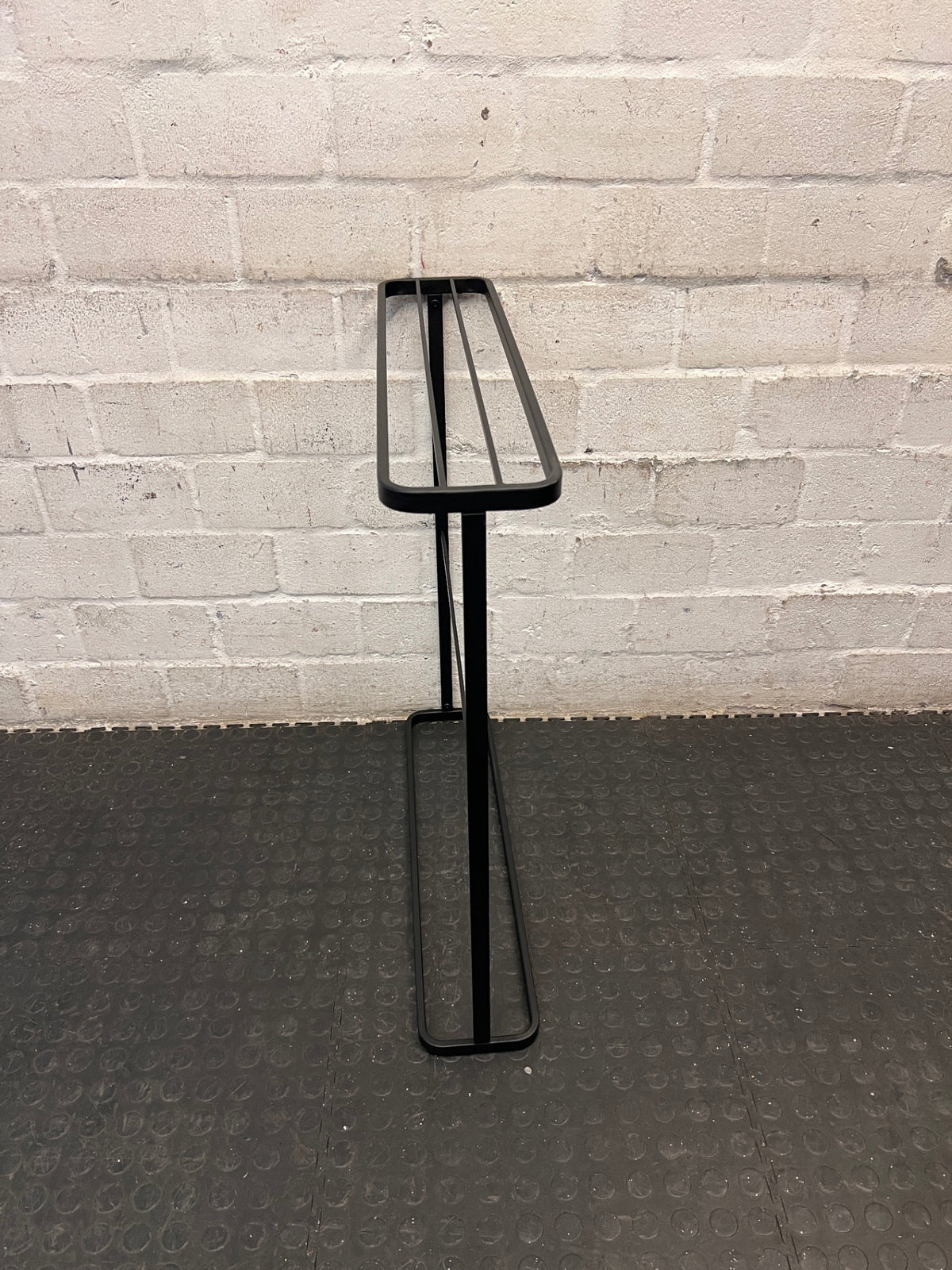 Minimalist Freestanding Black Metal Towel Rail – top view