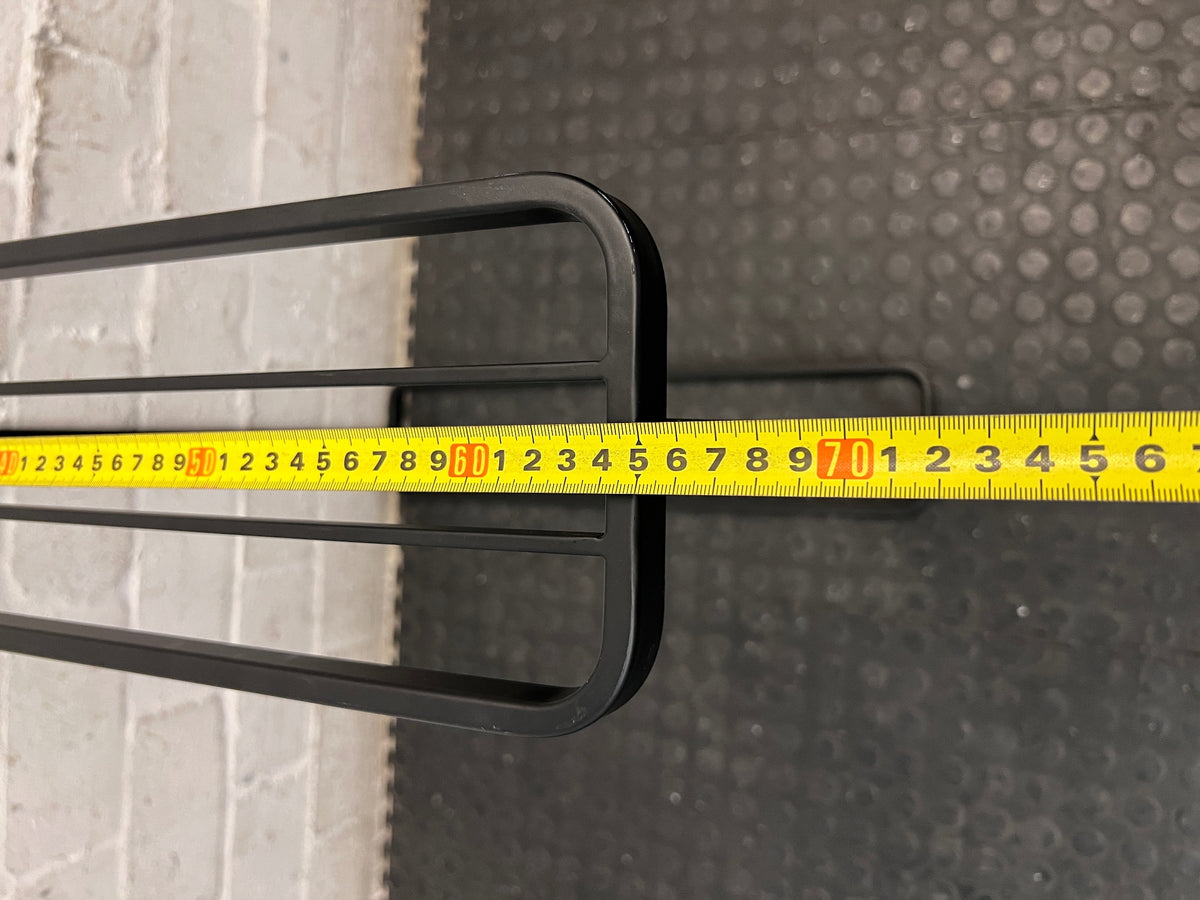 Minimalist Freestanding Black Metal Towel Rail – width measurement