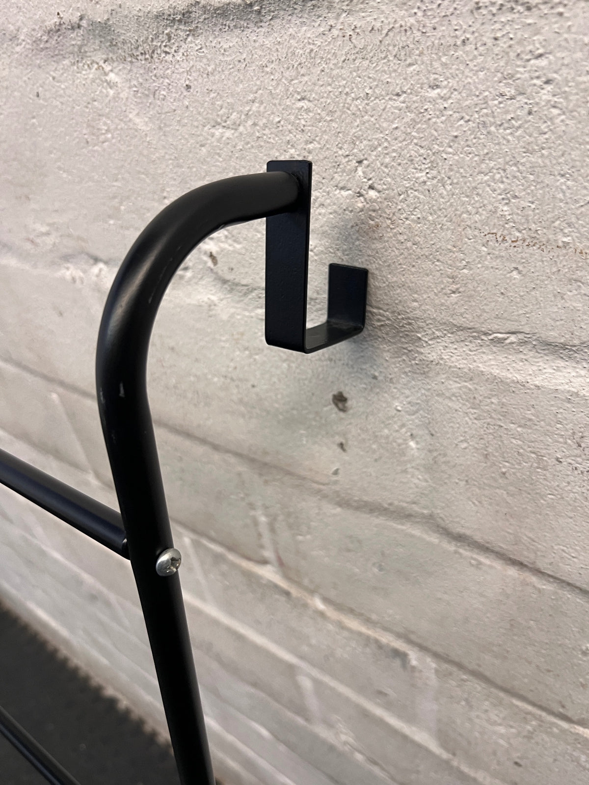 Matte Black Over-the-Door 4-Bar Towel Rail – back view