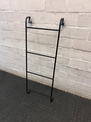 Matte Black Over-the-Door 4-Bar Towel Rail – side view