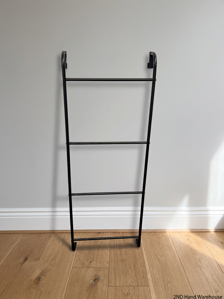 Matte Black Over-the-Door 4-Bar Towel Rail – styled product image