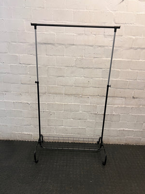 Adjustable Metal Clothing Rack with Shoe Shelf – back view