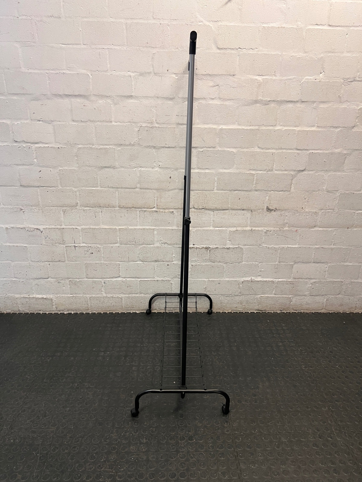 Adjustable Metal Clothing Rack with Shoe Shelf – side view