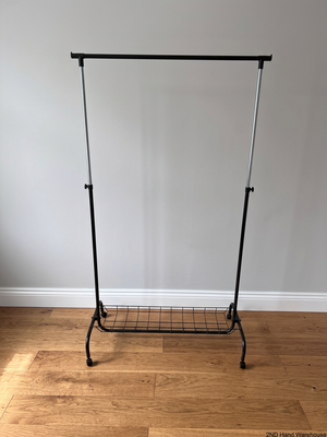 Adjustable Metal Clothing Rack with Shoe Shelf – styled product image