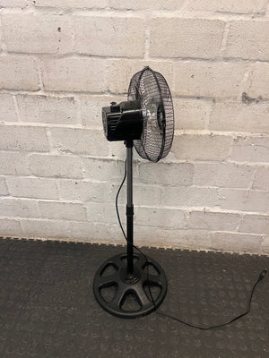 Bluetech Chrome and Black Standing Fan — Good Working Order – back view