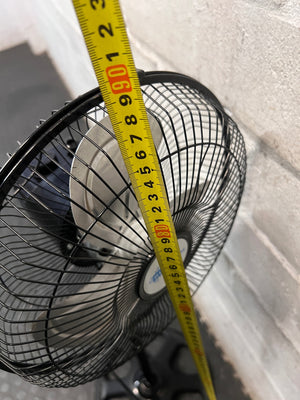 Bluetech Chrome and Black Standing Fan — Good Working Order – height measurement