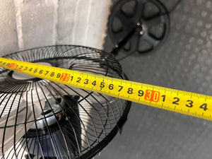 Bluetech Chrome and Black Standing Fan — Good Working Order – width measurement