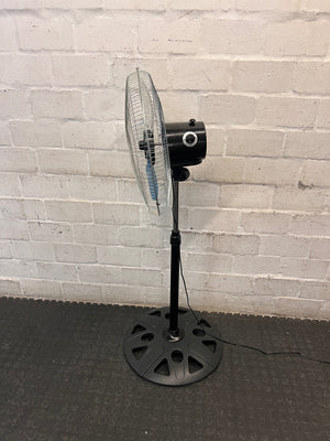 Condere Black and Chrome Standing Fan — Working Well; Fair Condition – side view