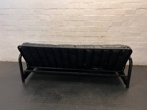 Black Metal Frame Tufted Sleeper Couch – back view