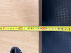 L-Shaped Office Desk in Light Oak Finish – depth measurement