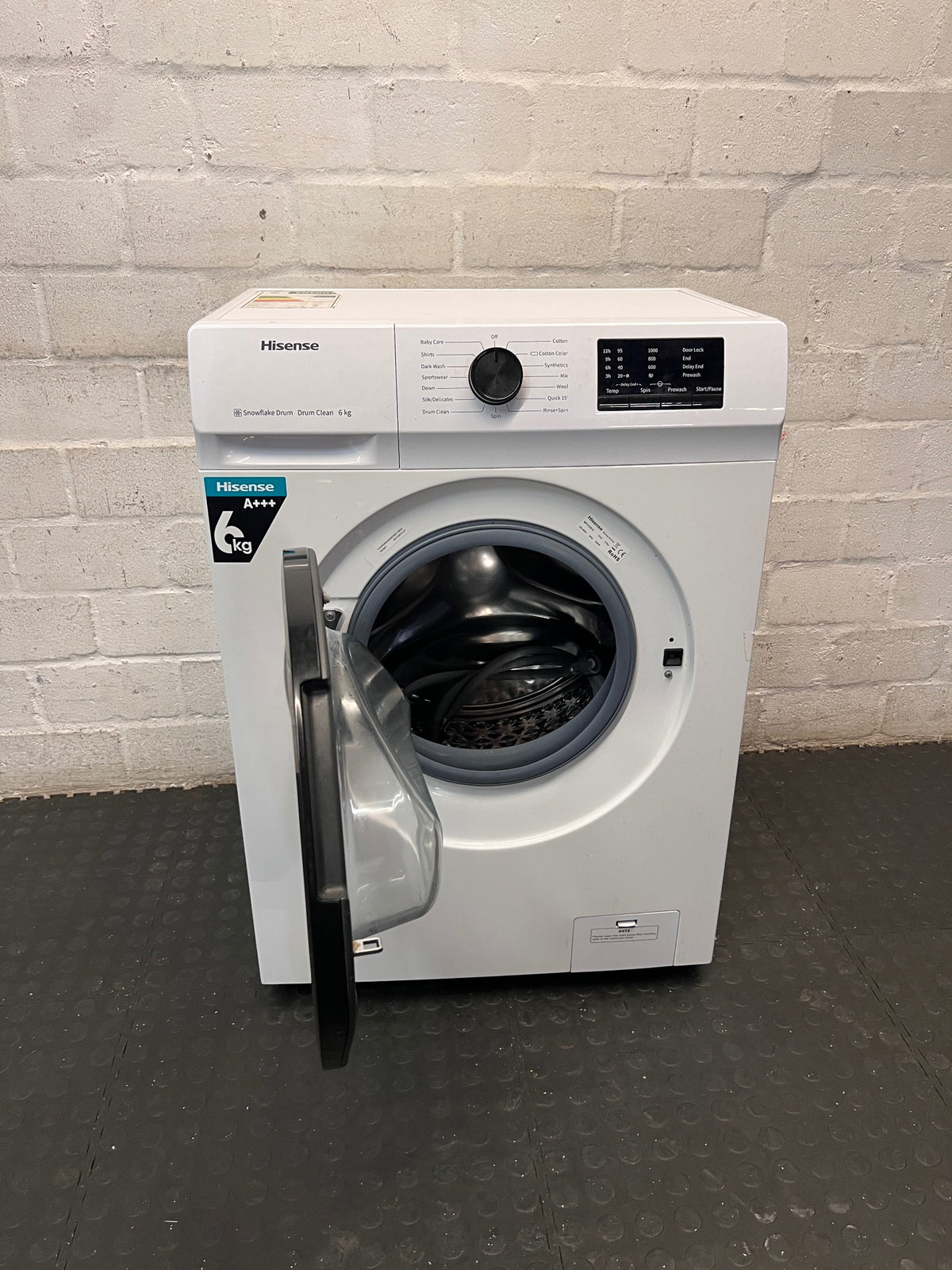 Hisense 6kg Front Loader Washing Machine — Unit Not Washing or Intake Water; Control Panel Errors – side view