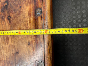 Large Rustic Wooden Coffee Table with Metal Studs — Good Working Order – depth measurement