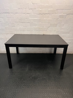 Modern Black Rectangular Dining Table — Used; Fair Condition – main front view