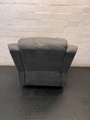 Yaz Grey Upholstered Recliner Armchair — Used; Fair Condition – back view