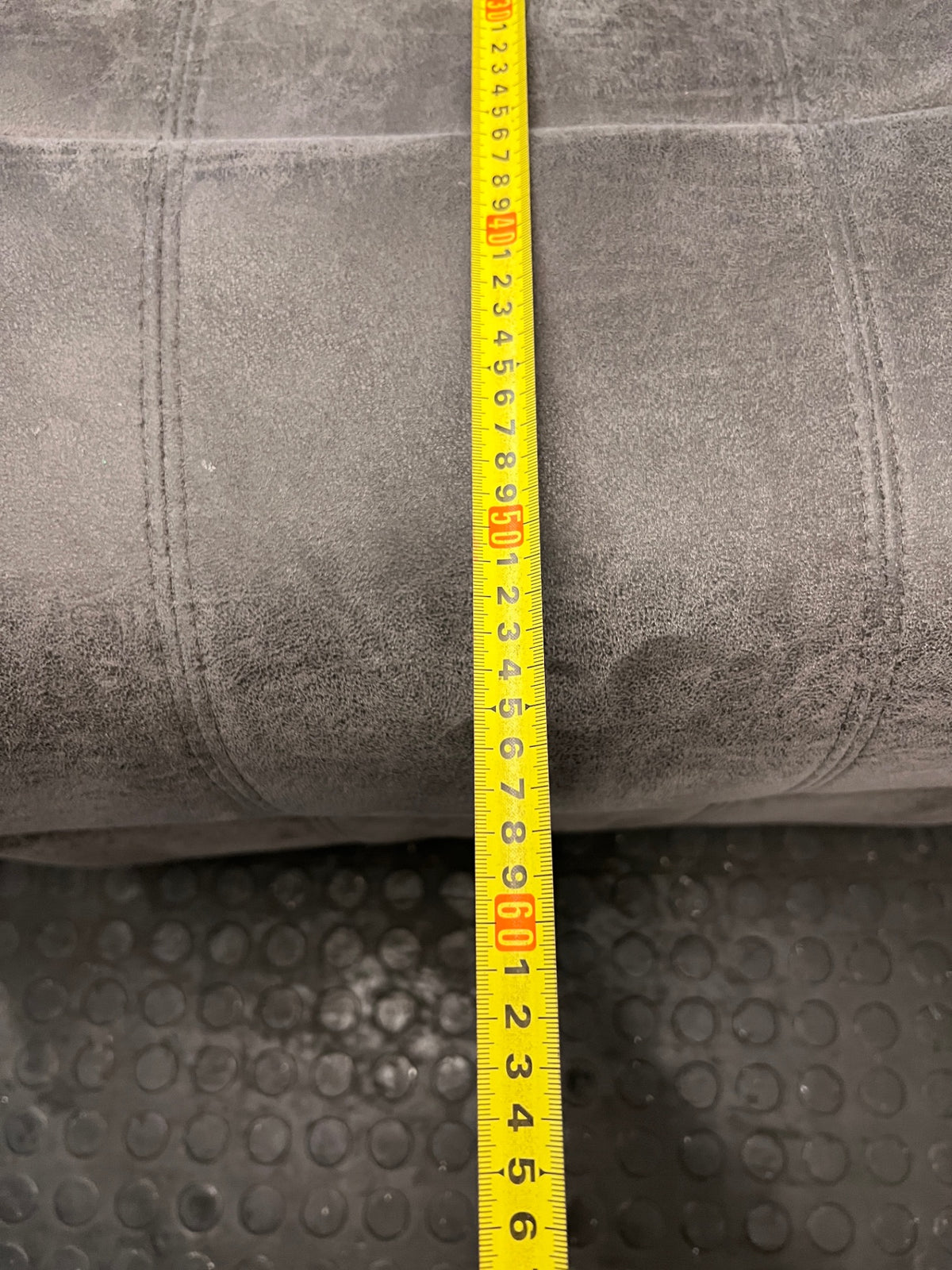 Yaz Grey Upholstered Recliner Armchair — Used; Fair Condition – depth measurement