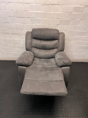 Yaz Grey Upholstered Recliner Armchair — Used; Fair Condition – side view