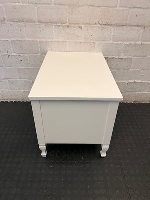 White Side Cabinet with Drawer and Open Shelf — Good Working Order – top view