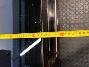 Sleek Black Glass-Top TV Unit with Storage — Good Working Order – depth measurement