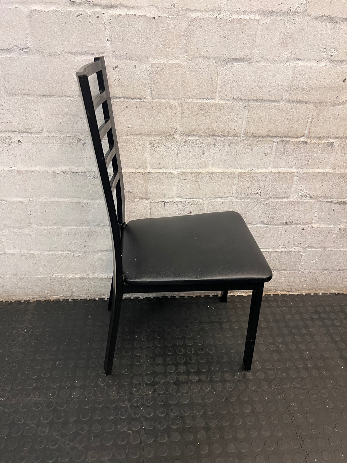 Modern Black Slatted Back Dining Chair – top view