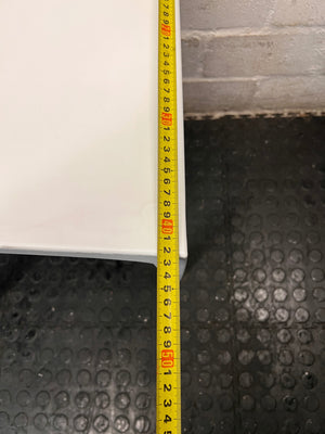 Contempary White Moulded Plastic Chair — Good Working Order – depth measurement