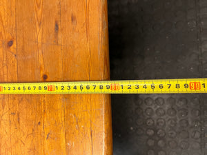 Rustic Wooden Coffee Table with Turned Legs — Surface Scratches and Water Stain on Top – depth measurement