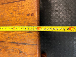 Rustic Wooden Coffee Table with Turned Legs — Surface Scratches and Water Stain on Top – width measurement