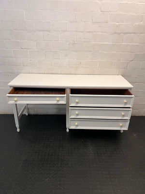White Wooden Dressing Table with Drawers — Clean and Well Maintained – side view