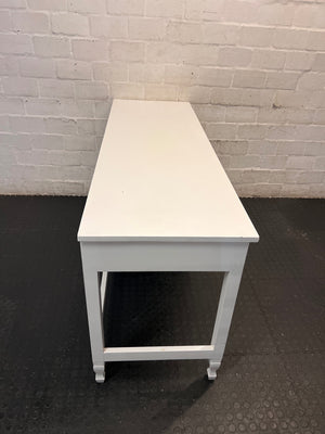 White Wooden Dressing Table with Drawers — Clean and Well Maintained – top view