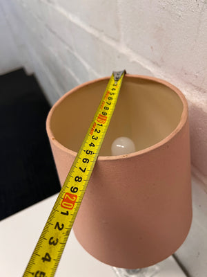 Tapered Acrylic Pedestal Table Lamp with Rust Shade – width measurement