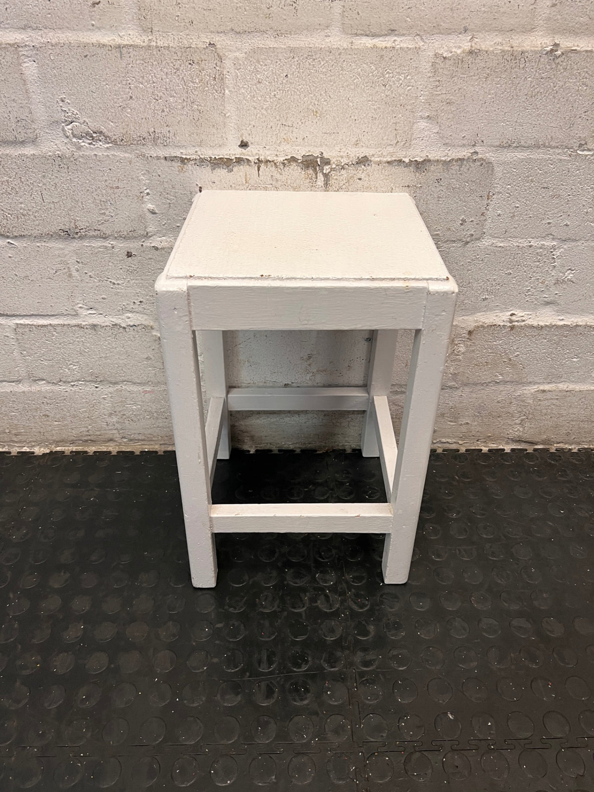 Compact White Wooden Side Table — Well Used Condition – condition detail