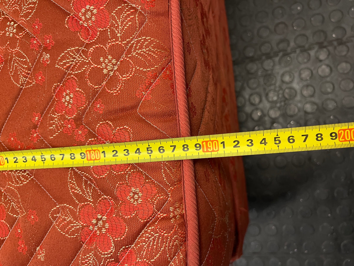 Patterned Red Double Bed Base Set — Good Used Condition – depth measurement