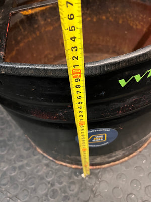 Industrial Repurposed Metal Oil Drum Chair – depth measurement
