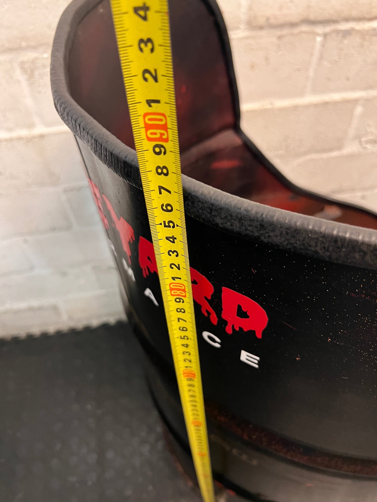 Industrial Repurposed Metal Oil Drum Chair – height measurement
