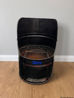 Upcycled Metal Oil Drum Chair – styled product image