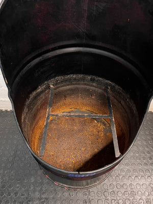 Upcycled Metal Oil Drum Chair – top view