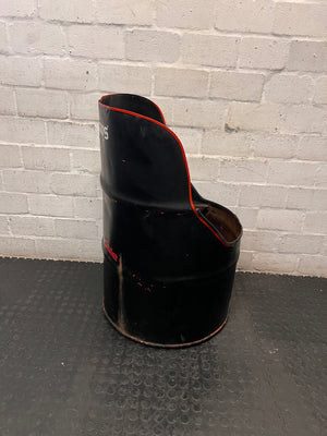 Upcycled Metal Oil Drum Cannondale Chair – back view