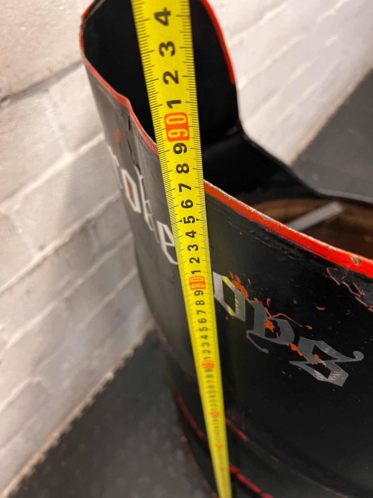 Upcycled Metal Oil Drum Cannondale Chair – height measurement