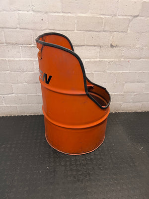 Repurposed Orange Metal Oil Drum Chair – condition detail