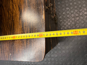 Vintage Wooden Dressing Table with Winged Mirror — Well Used Condition – depth measurement