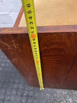 Upholstered Wooden Dressing Table Bench / Piano Stool — Well Used with Visible Scuffs and Fabric Wear – height measurement