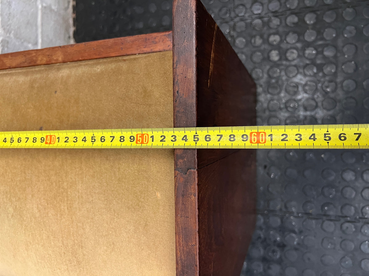 Upholstered Wooden Dressing Table Bench / Piano Stool — Well Used with Visible Scuffs and Fabric Wear – width measurement