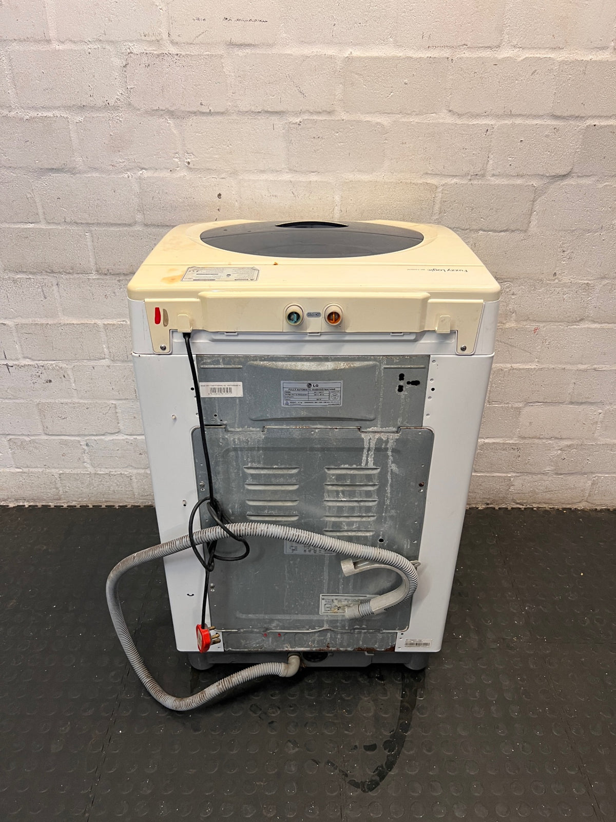 LG TurboDrum Top Loader Washing Machine — Working with Visible Rust and Discolouration – back view